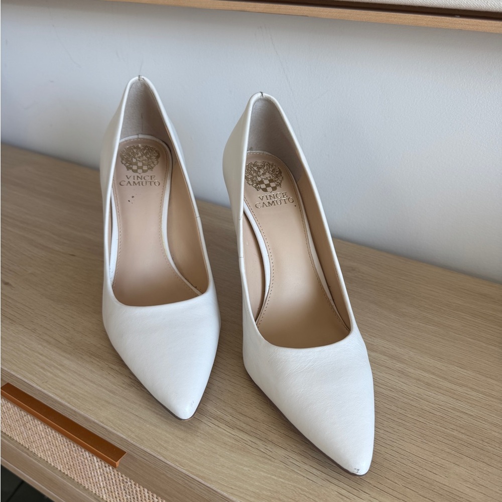Pointed Toe White Heels